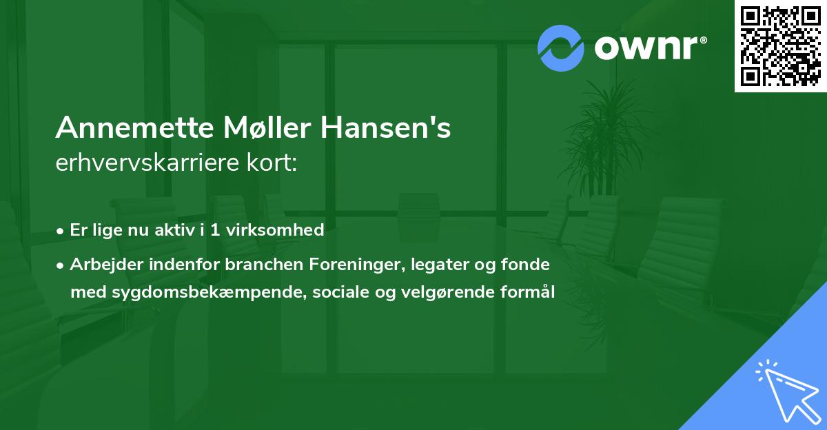 Annemette Møller Hansen's erhvervskarriere kort
