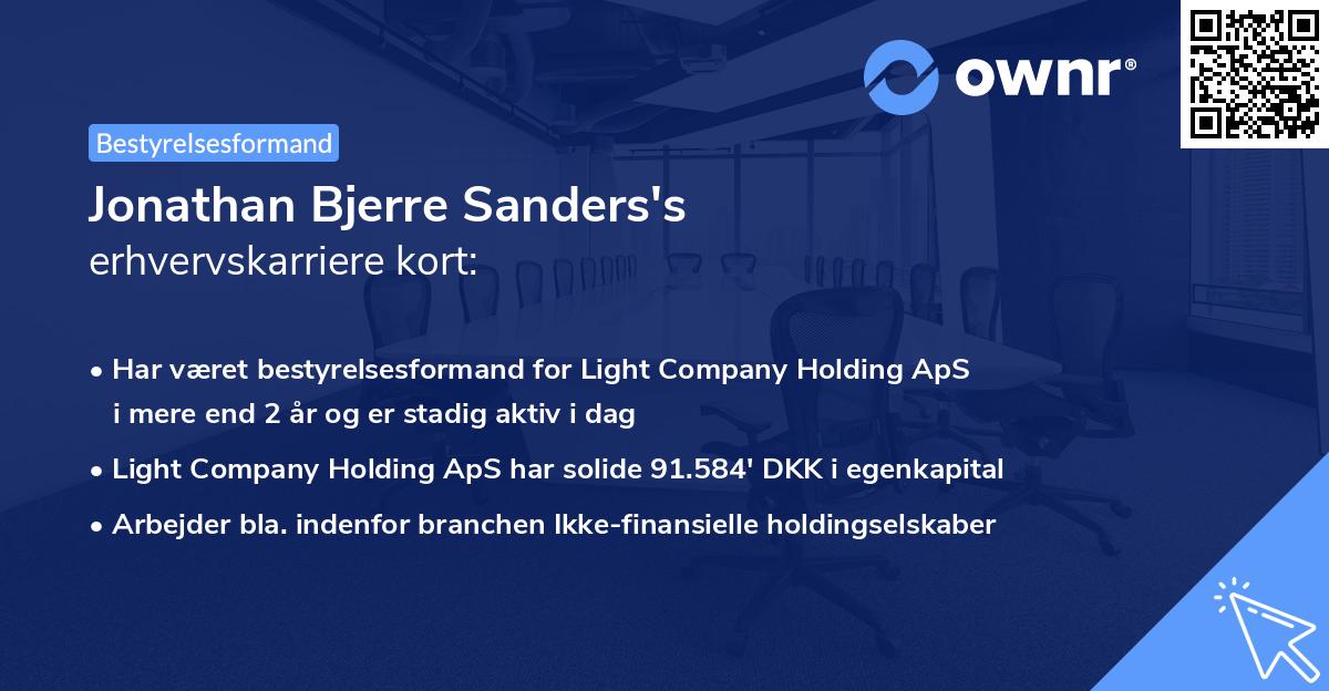 Jonathan Bjerre Sanders's erhvervskarriere kort