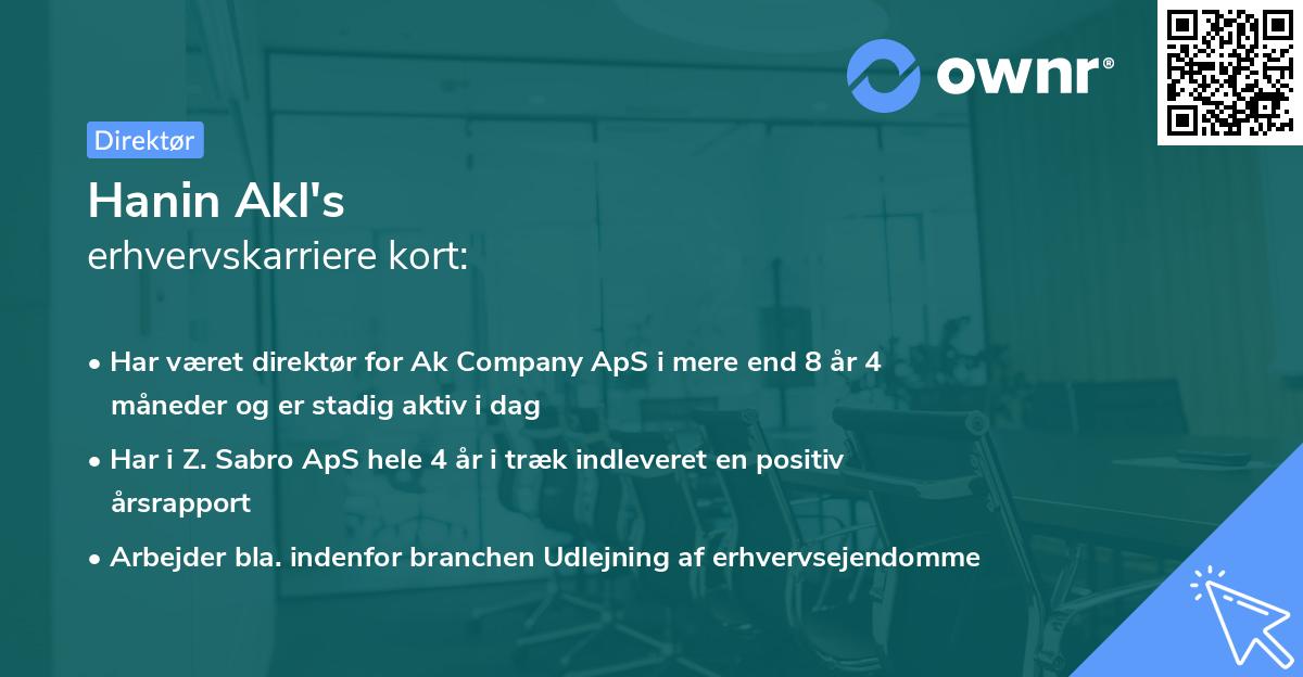 Hanin Akl's erhvervskarriere kort