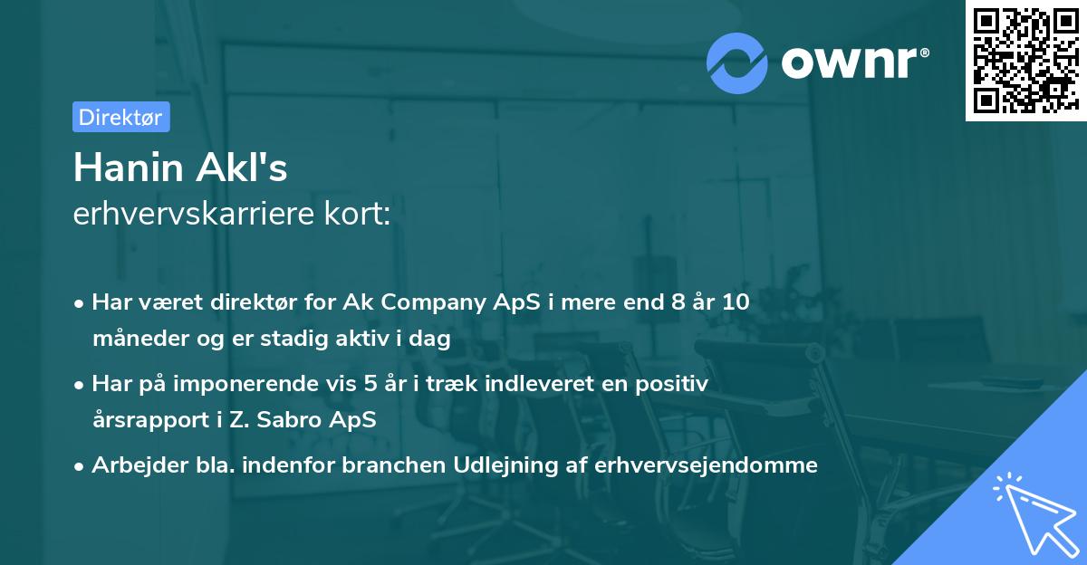 Hanin Akl's erhvervskarriere kort