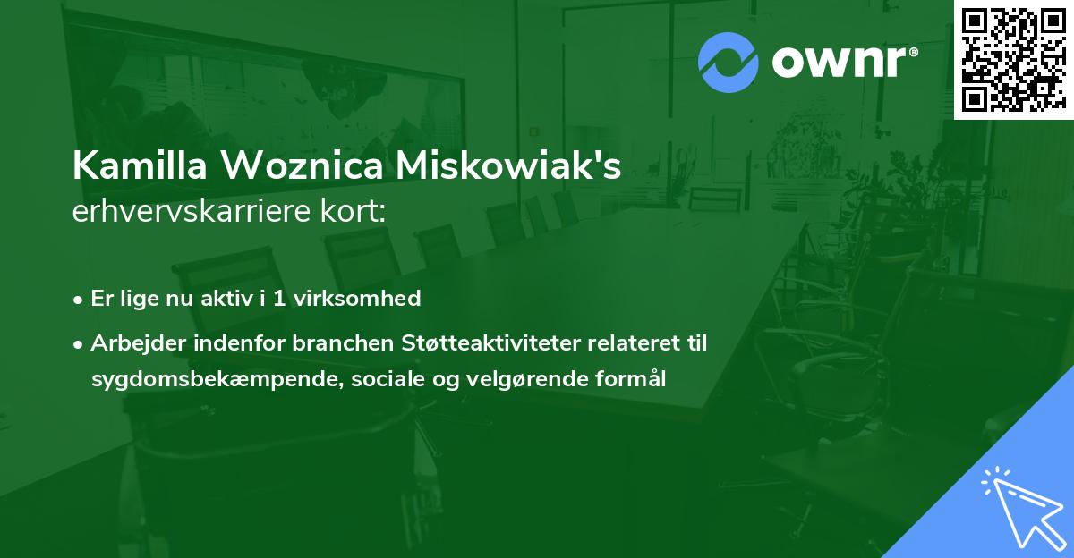 Kamilla Woznica Miskowiak's erhvervskarriere kort