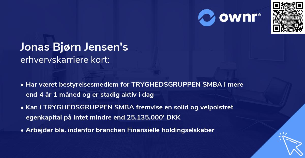 Jonas Bjørn Jensen's erhvervskarriere kort