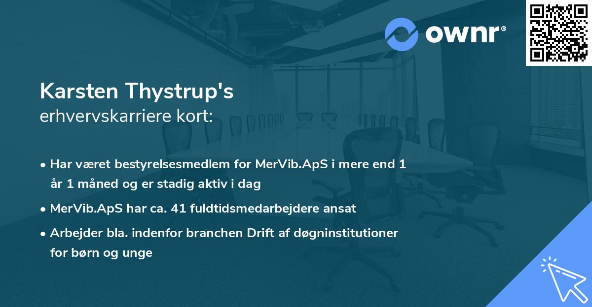 Karsten Thystrup's erhvervskarriere kort