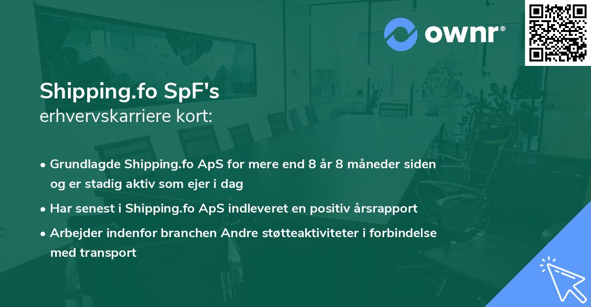 Shipping.fo SpF's erhvervskarriere kort