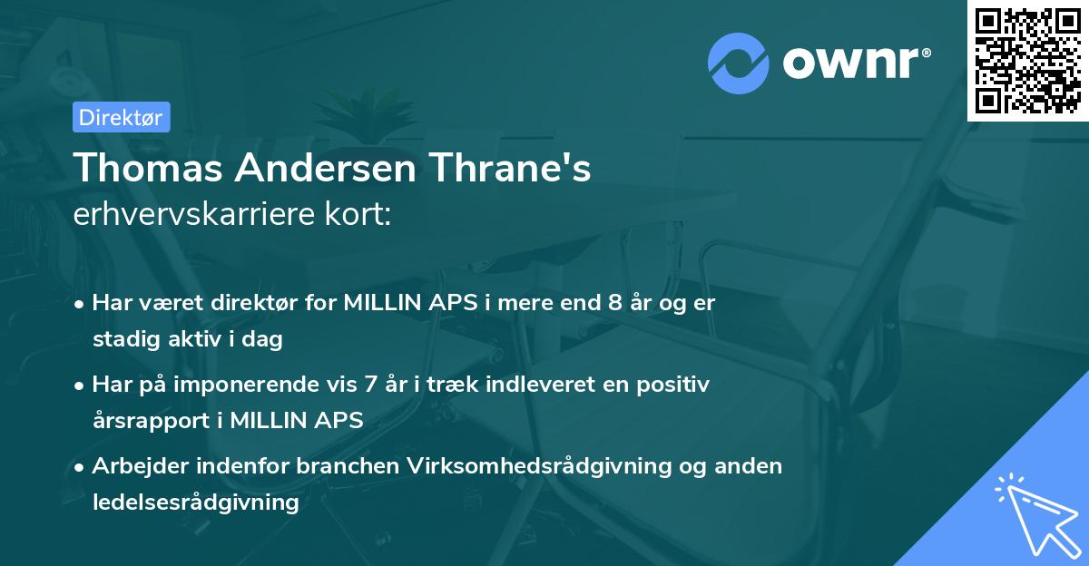 Thomas Andersen Thrane's erhvervskarriere kort