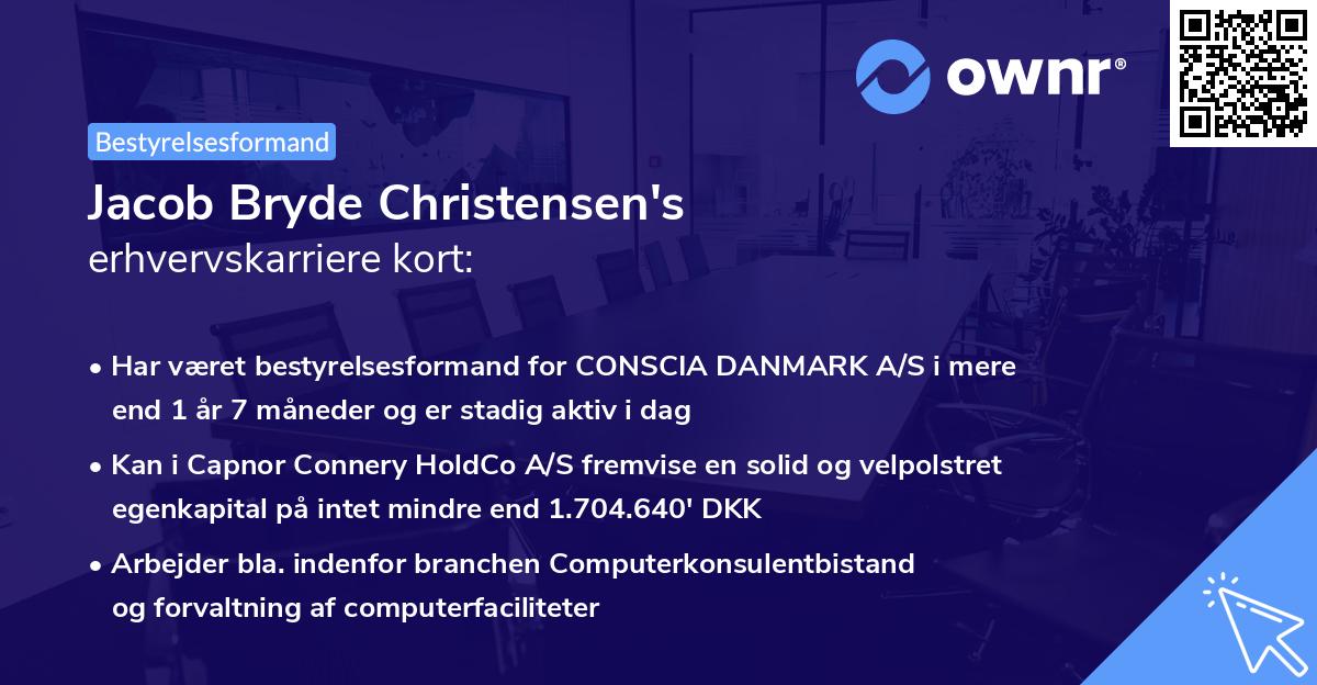 Jacob Bryde Christensen's erhvervskarriere kort
