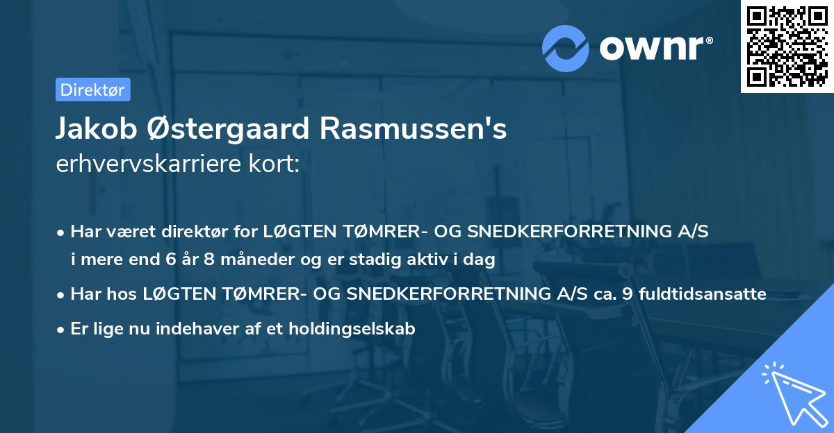 Jakob Østergaard Rasmussen's erhvervskarriere kort