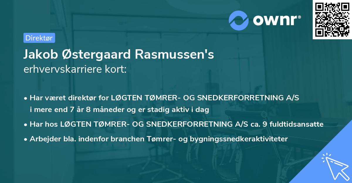 Jakob Østergaard Rasmussen's erhvervskarriere kort