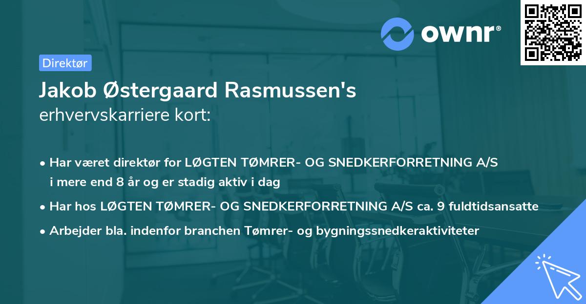 Jakob Østergaard Rasmussen's erhvervskarriere kort