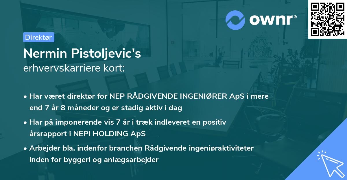Nermin Pistoljevic's erhvervskarriere kort