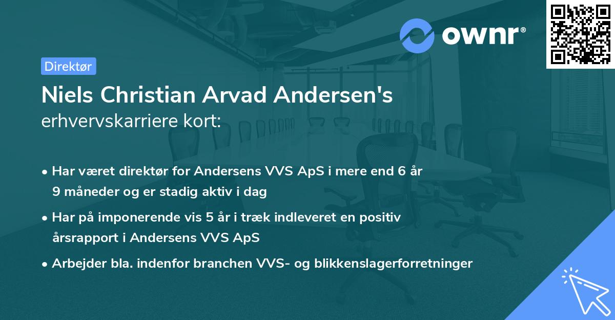 Niels Christian Arvad Andersen's erhvervskarriere kort