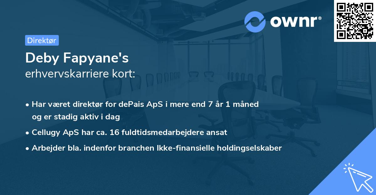 Deby Fapyane's erhvervskarriere kort