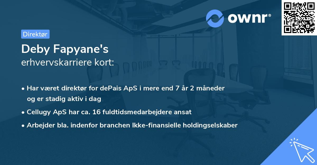 Deby Fapyane's erhvervskarriere kort