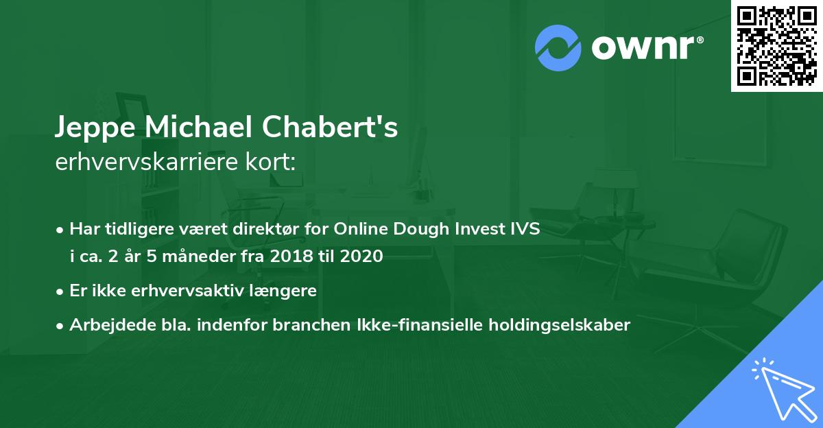 Jeppe Michael Chabert's erhvervskarriere kort