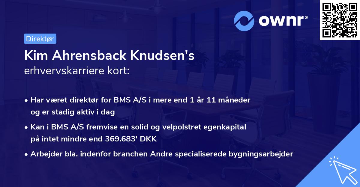 Kim Ahrensback Knudsen's erhvervskarriere kort