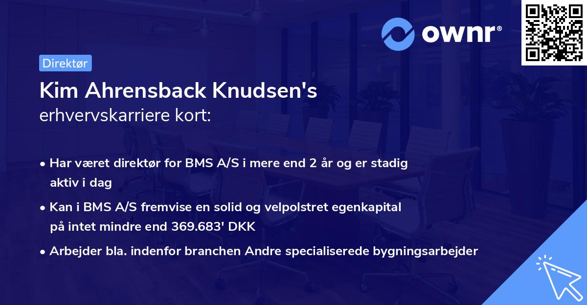 Kim Ahrensback Knudsen's erhvervskarriere kort
