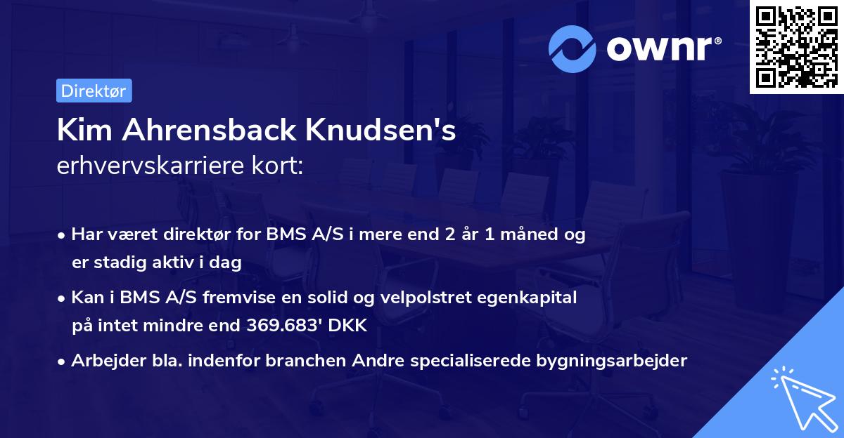 Kim Ahrensback Knudsen's erhvervskarriere kort