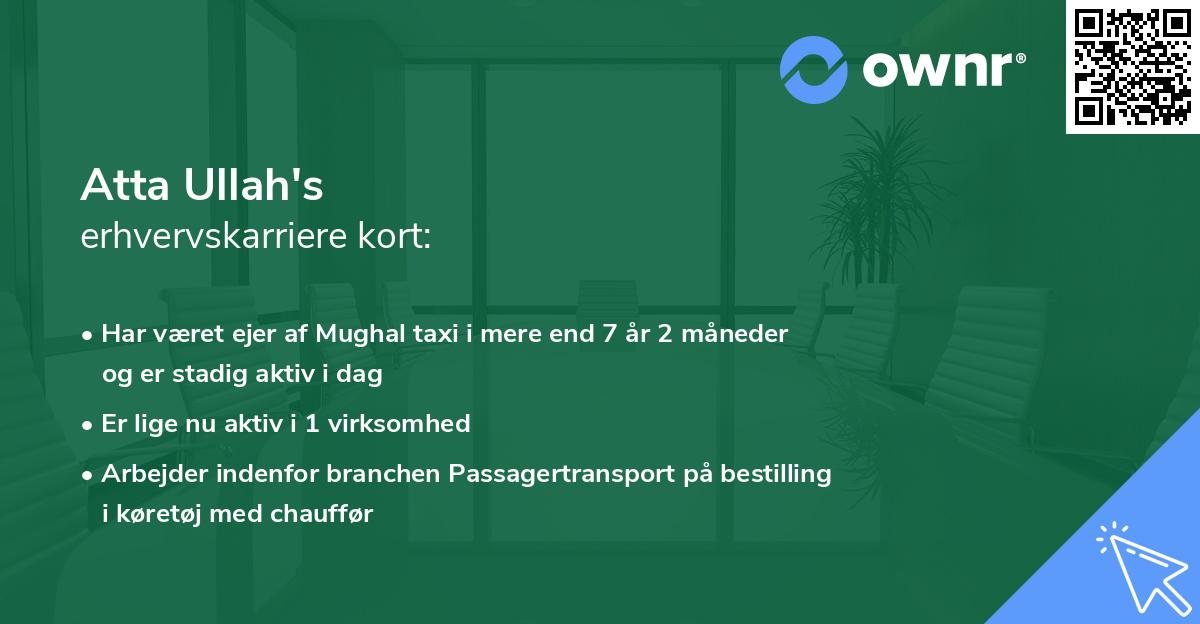 Atta Ullah's erhvervskarriere kort