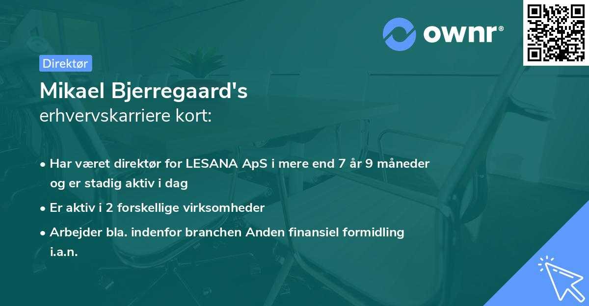 Mikael Bjerregaard's erhvervskarriere kort
