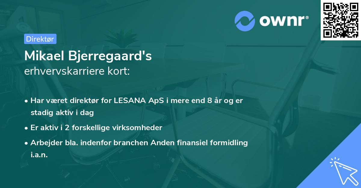 Mikael Bjerregaard's erhvervskarriere kort
