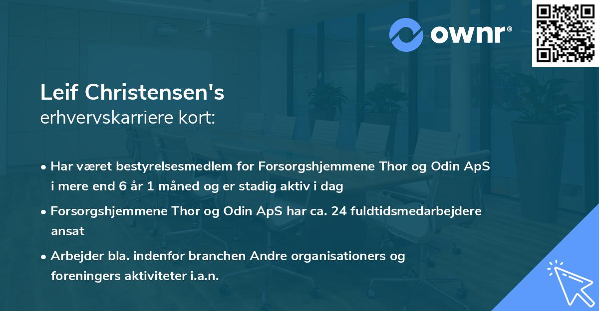 Leif Christensen's erhvervskarriere kort