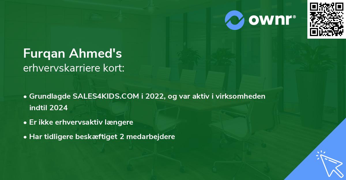 Furqan Ahmed's erhvervskarriere kort