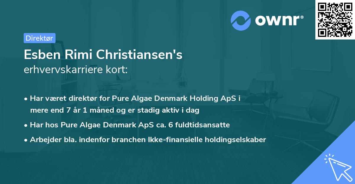 Esben Rimi Christiansen's erhvervskarriere kort