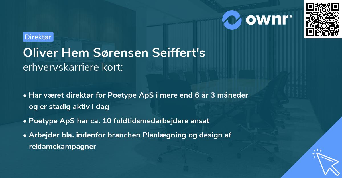Oliver Hem Sørensen Seiffert's erhvervskarriere kort