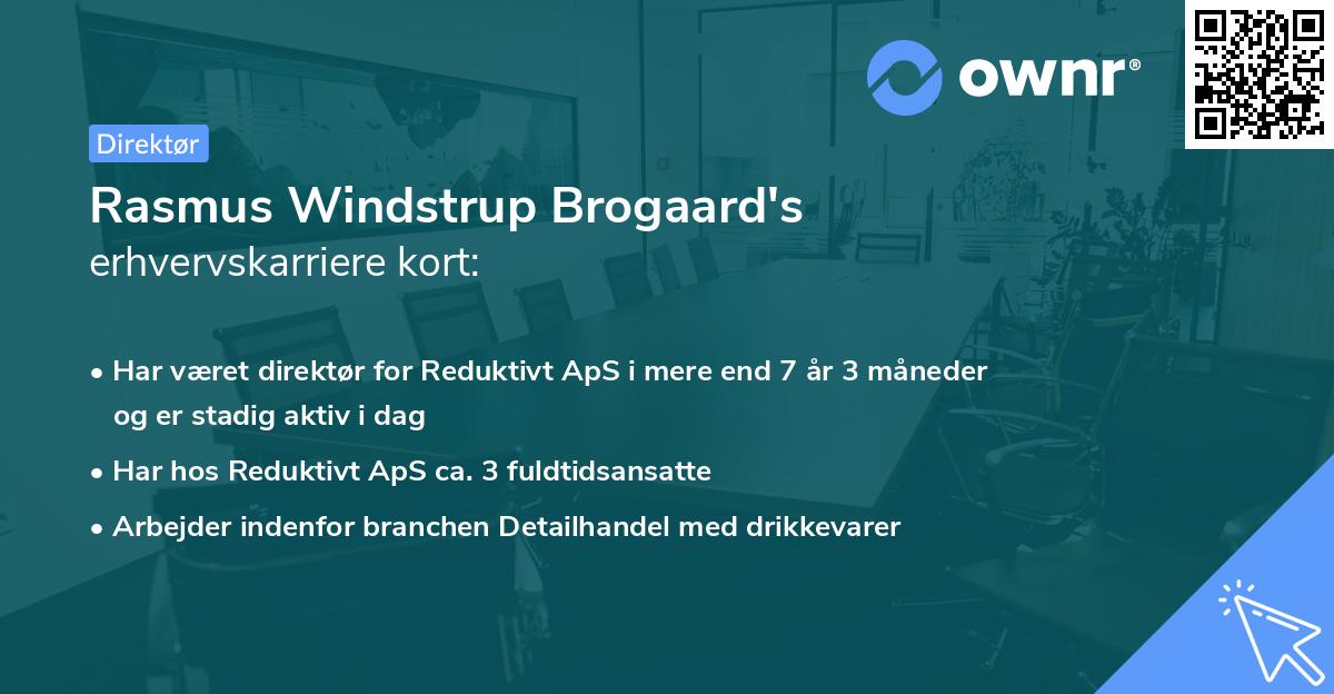 Rasmus Windstrup Brogaard's erhvervskarriere kort