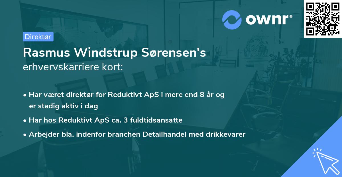 Rasmus Windstrup Sørensen's erhvervskarriere kort