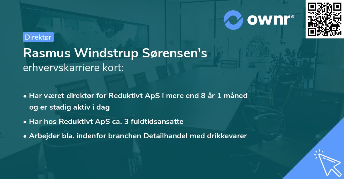 Rasmus Windstrup Sørensen's erhvervskarriere kort