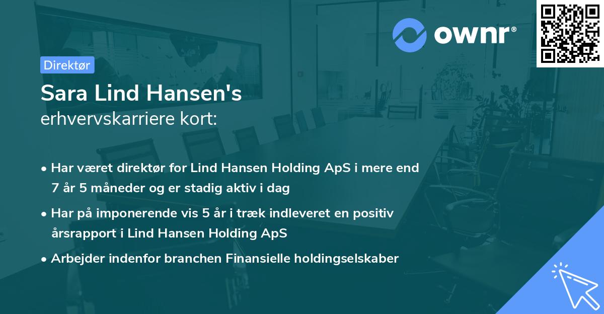 Sara Lind Hansen's erhvervskarriere kort