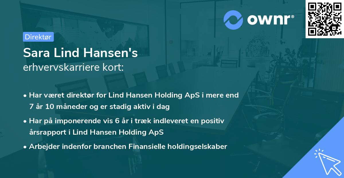 Sara Lind Hansen's erhvervskarriere kort