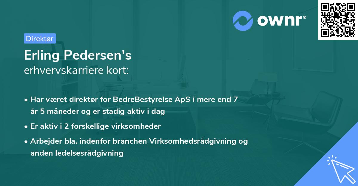 Erling Pedersen's erhvervskarriere kort