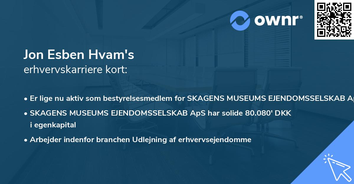 Jon Esben Hvam's erhvervskarriere kort