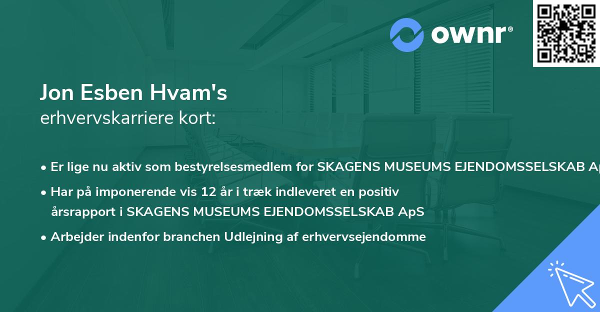 Jon Esben Hvam's erhvervskarriere kort