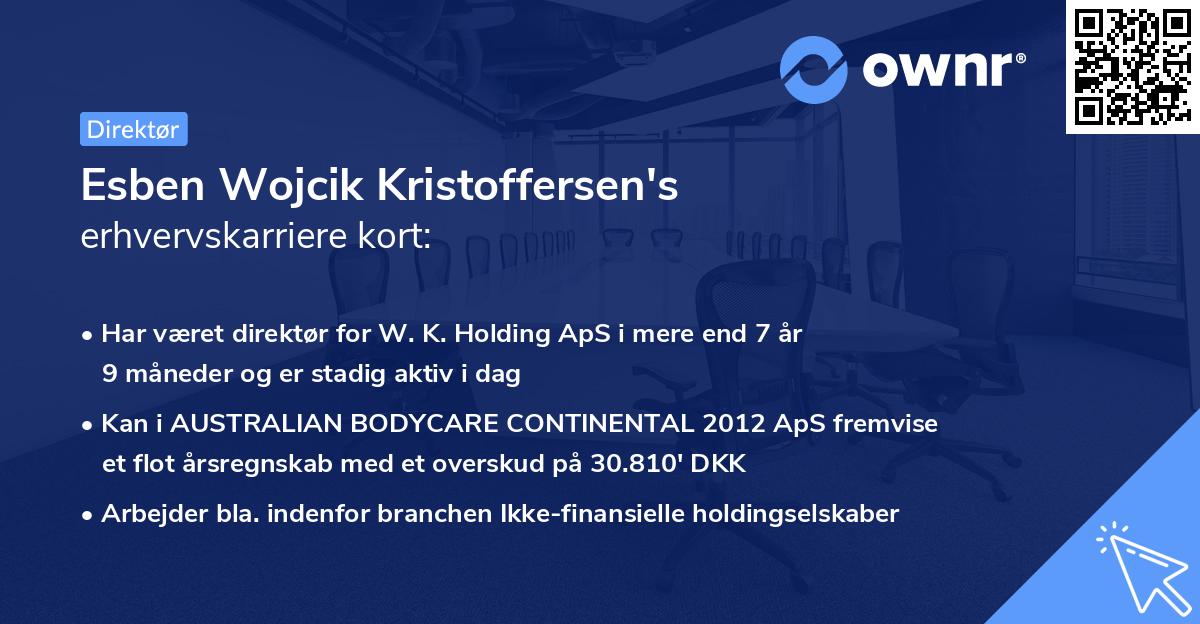 Esben Wojcik Kristoffersen's erhvervskarriere kort