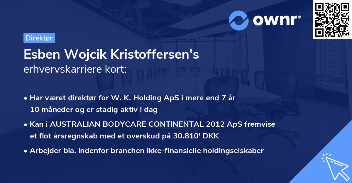 Esben Wojcik Kristoffersen's erhvervskarriere kort