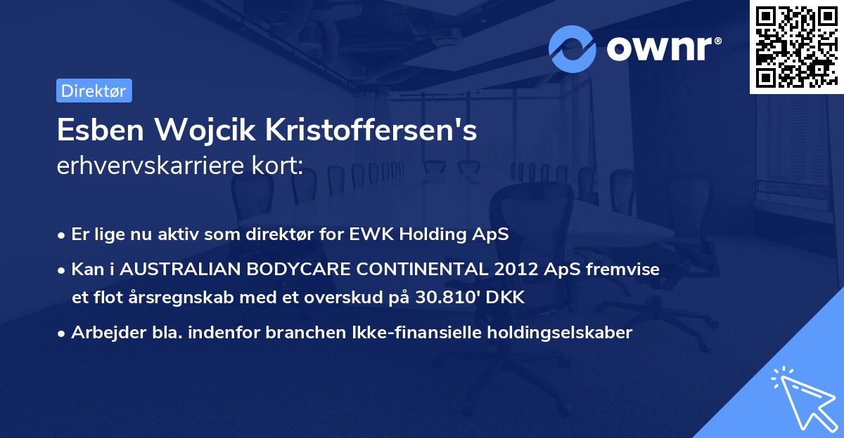 Esben Wojcik Kristoffersen's erhvervskarriere kort