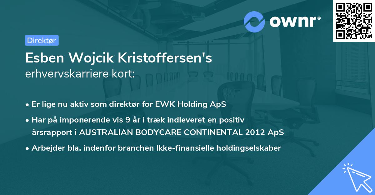 Esben Wojcik Kristoffersen's erhvervskarriere kort