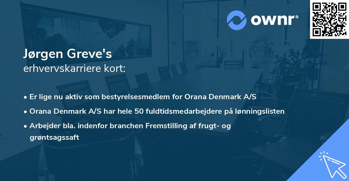 Jørgen Greve's erhvervskarriere kort