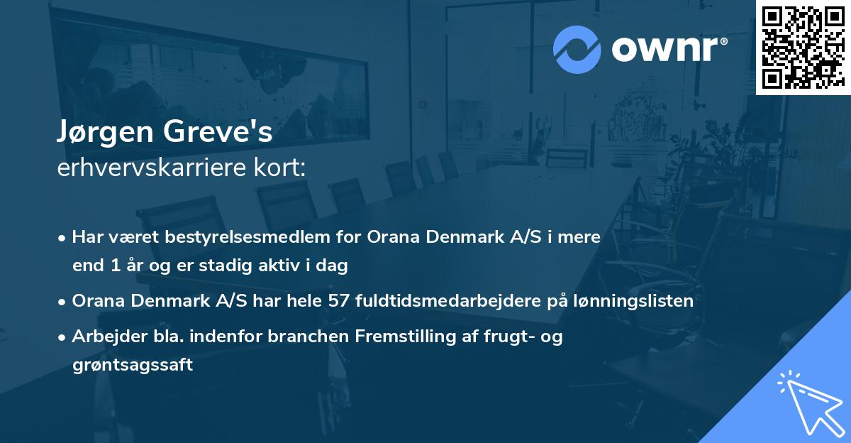 Jørgen Greve's erhvervskarriere kort
