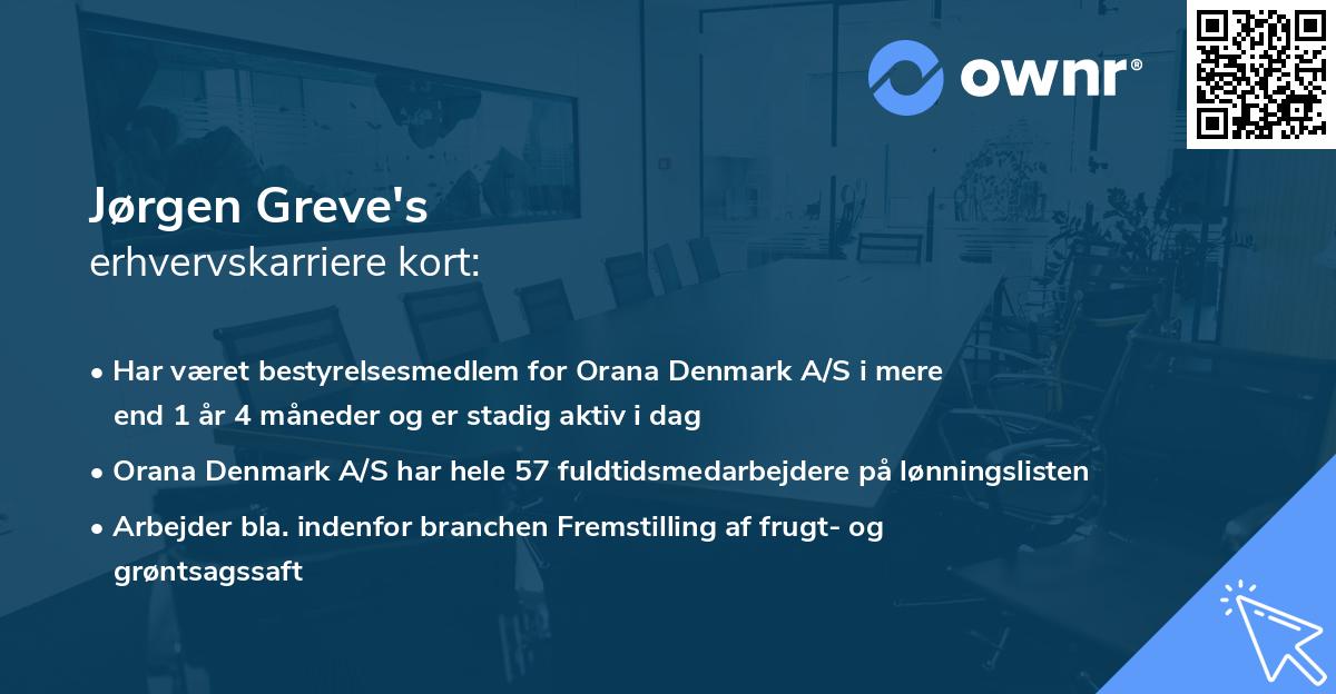 Jørgen Greve's erhvervskarriere kort