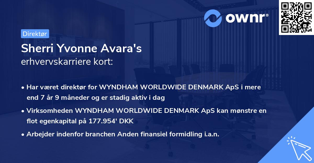 Sherri Yvonne Avara's erhvervskarriere kort