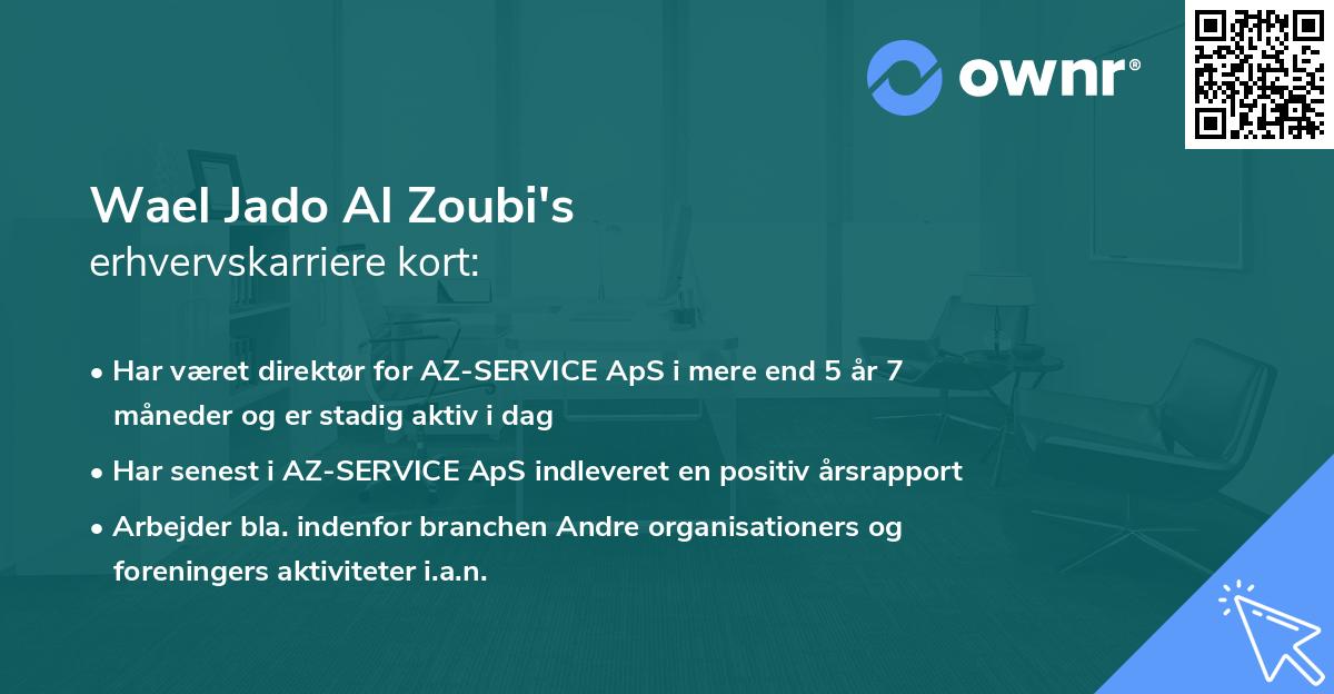 Wael Jado Al Zoubi's erhvervskarriere kort