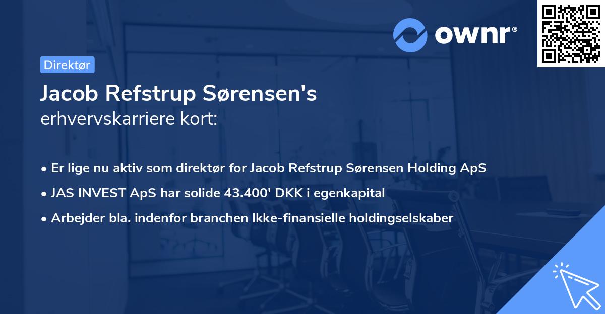 Jacob Refstrup Sørensen's erhvervskarriere kort