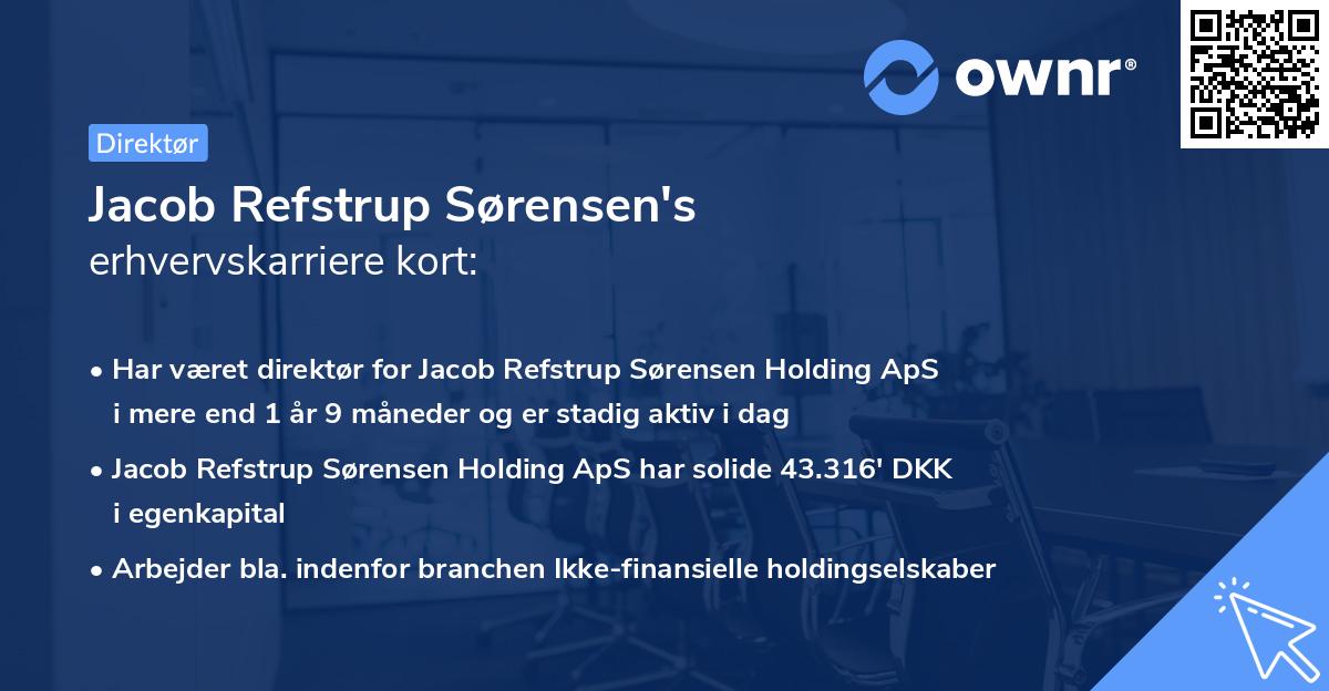 Jacob Refstrup Sørensen's erhvervskarriere kort