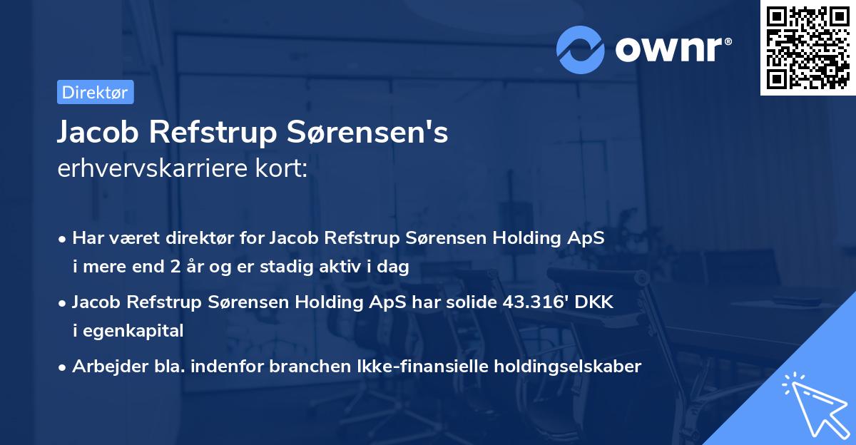 Jacob Refstrup Sørensen's erhvervskarriere kort