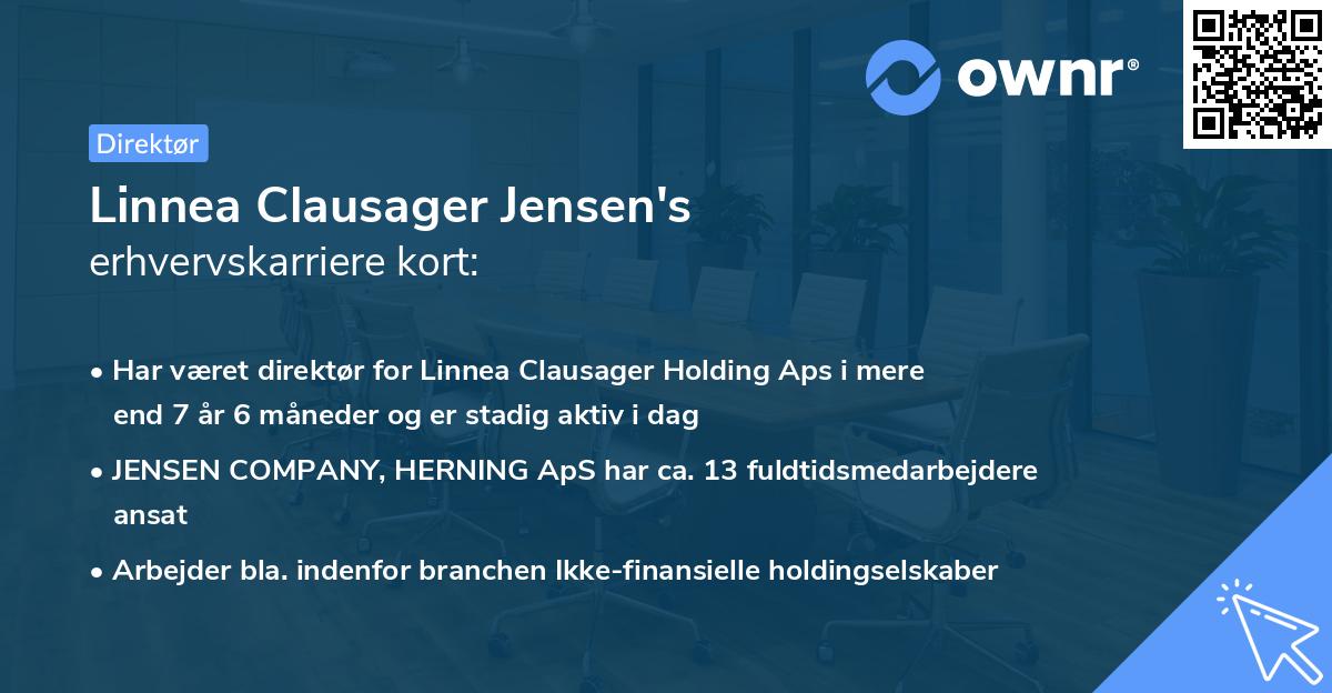 Linnea Clausager Jensen's erhvervskarriere kort