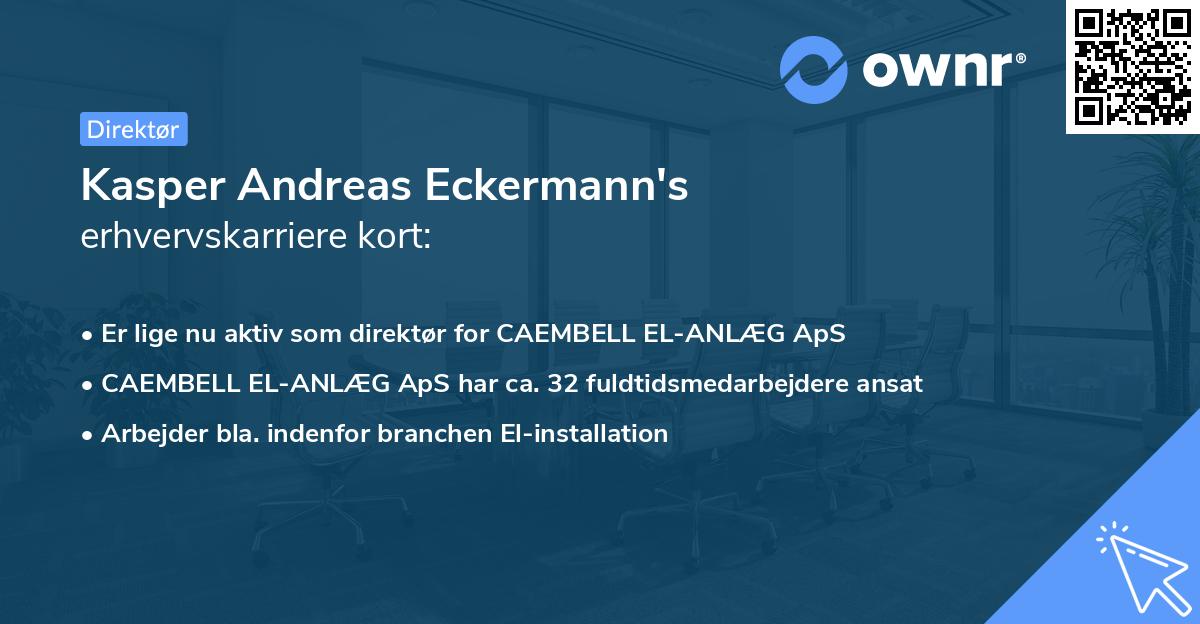 Kasper Andreas Eckermann's erhvervskarriere kort